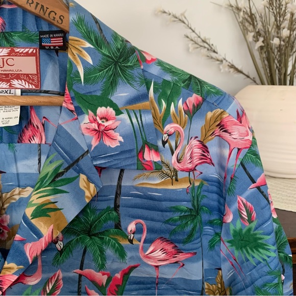 RJC Hawaiian Shirt Pink Flamingo Orchid Short-Sleeve Button-Down, Size 2XL - Picture 7 of 16